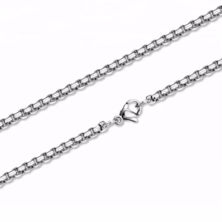 زنجیر استیل ونیزی اصلی مردانه پولیش خورده 75 تا 80سانتیمتری