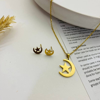 نیم ست استیل طرح ماه و ستاره