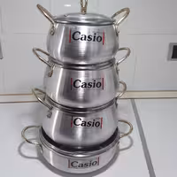 سرویس قابلمه روحی 8 پارچه    casio دسته نقره ای