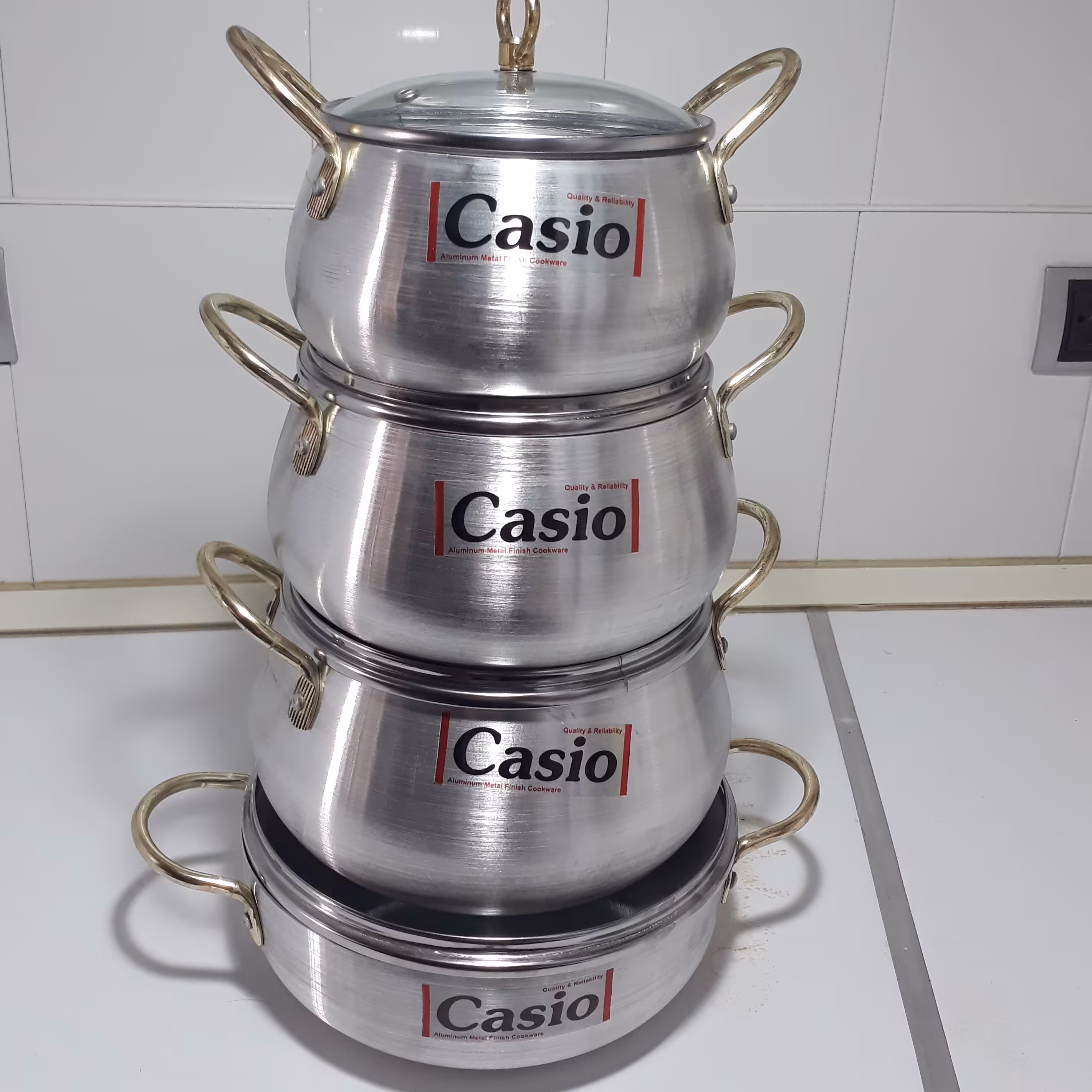 سرویس قابلمه روحی 8 پارچه    casio دسته نقره ای