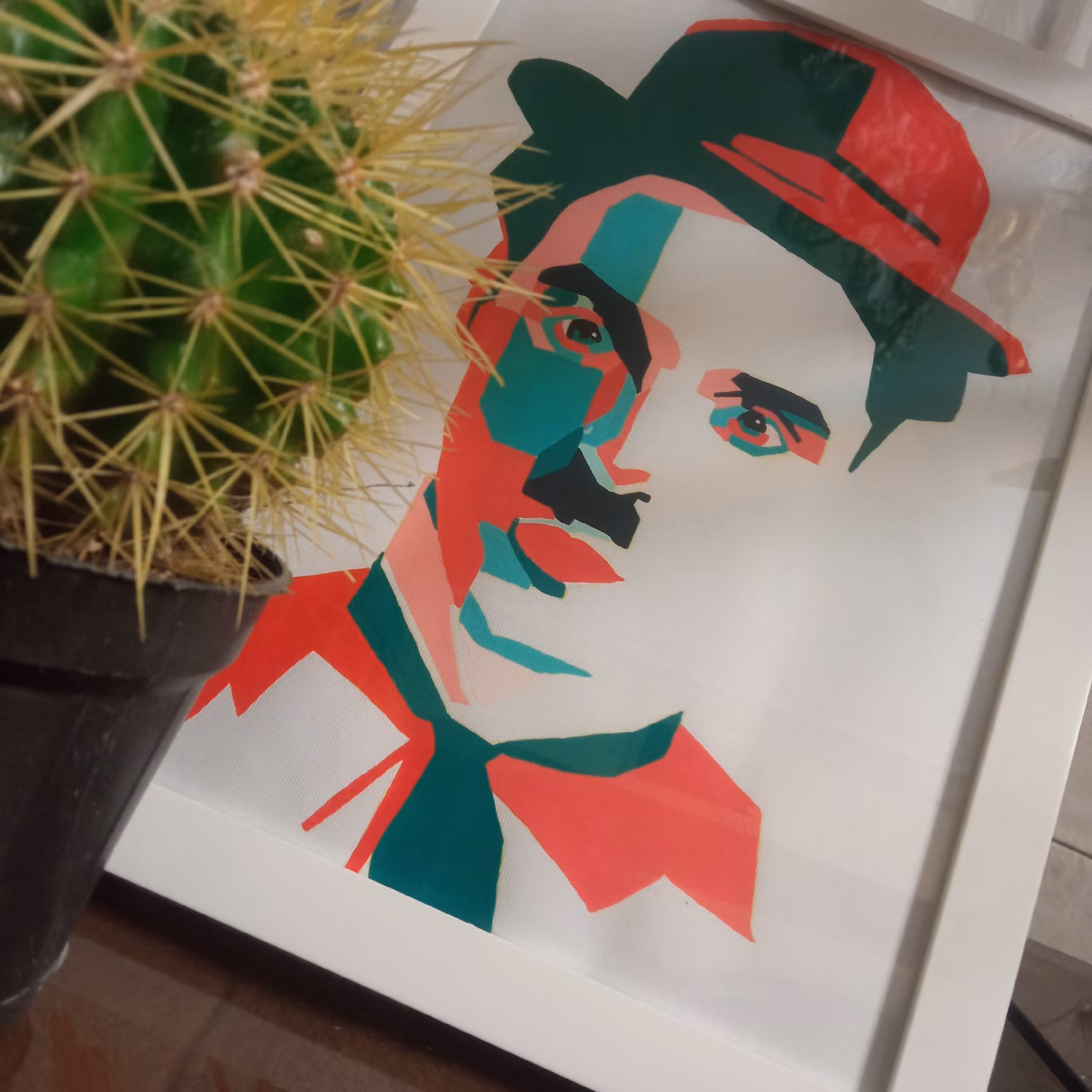 تابلو  طرح چارلی چاپلین 