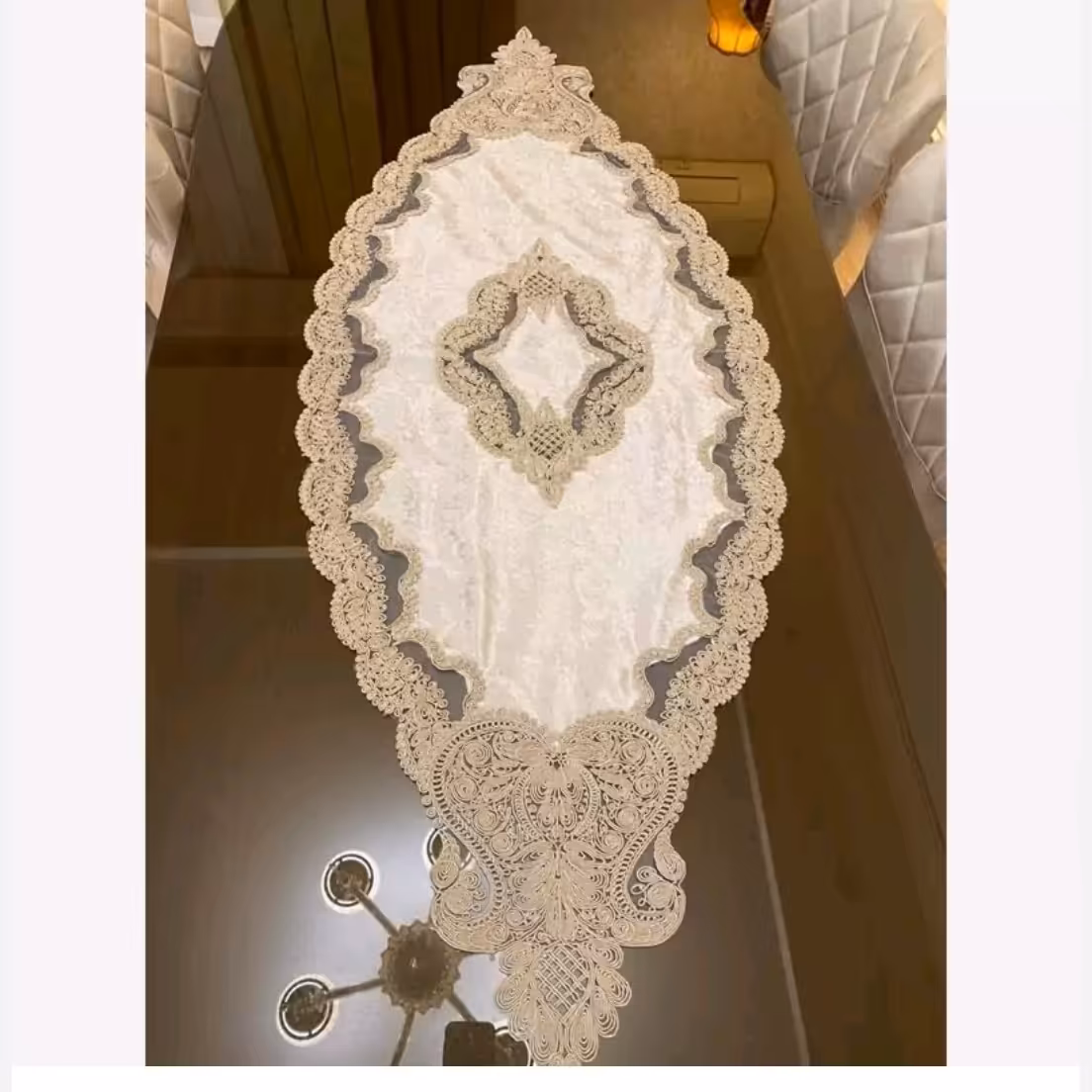 رانر رومیزی ناهار خوری جدید مخمل و قیطان اعلا 