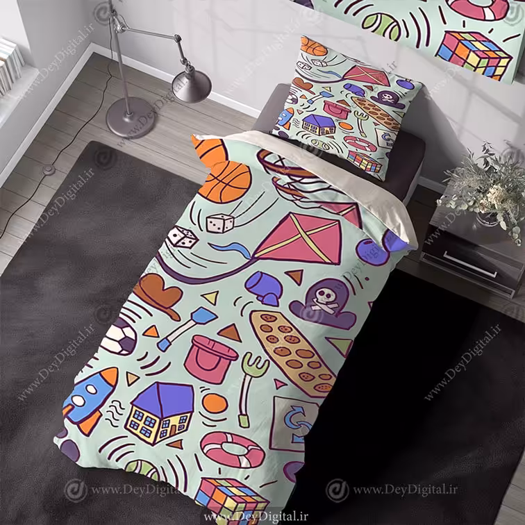 روتختی بچگانه طرح فانتزی رنگارنگ pk-3125