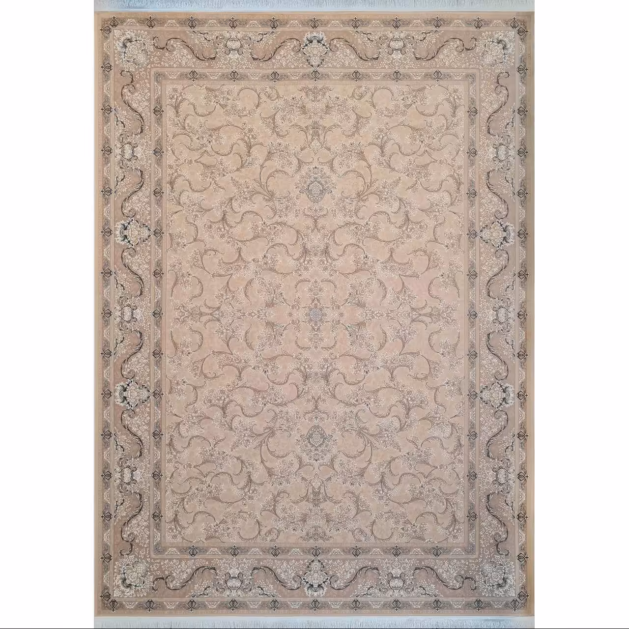 فرش ماشینی افرند 1500 شانه زمینه کرم کد 55023 (دوازده متری)