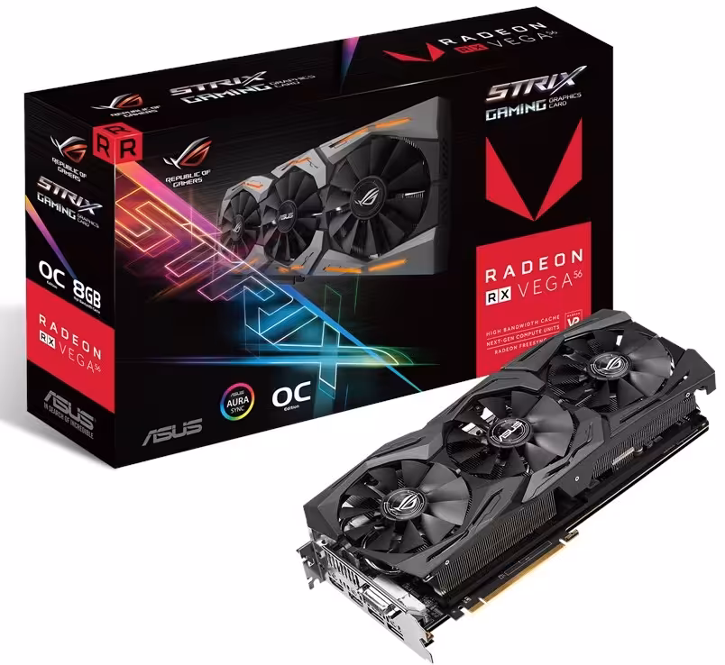 کارت گرافیک ایسوس مدل راگ استریکس آر ایکس وگا 56 O8G گیمینگ با حافظه 8 گیگابایت