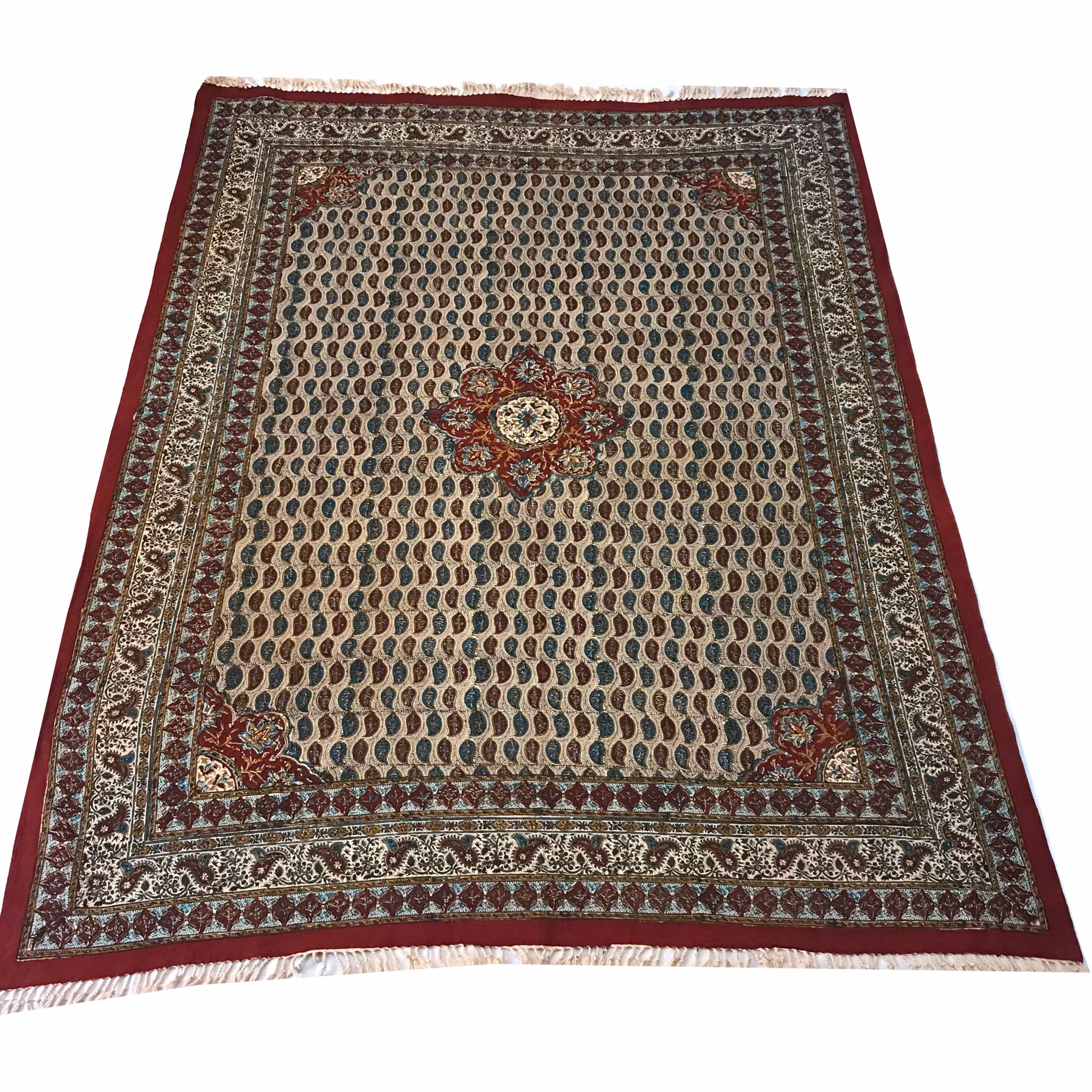 رومیزی قلمکاری اعلا طرح 12 بته ترنج دار