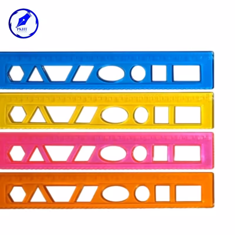 خط کش ژله ای شابلون اشکال 20 سانت بسته 24 عددی