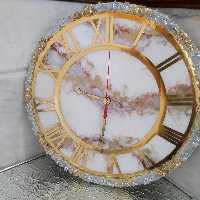 ساعت دیواری رزینی کار شده روی ام دی اف 8میل قطر 35cm