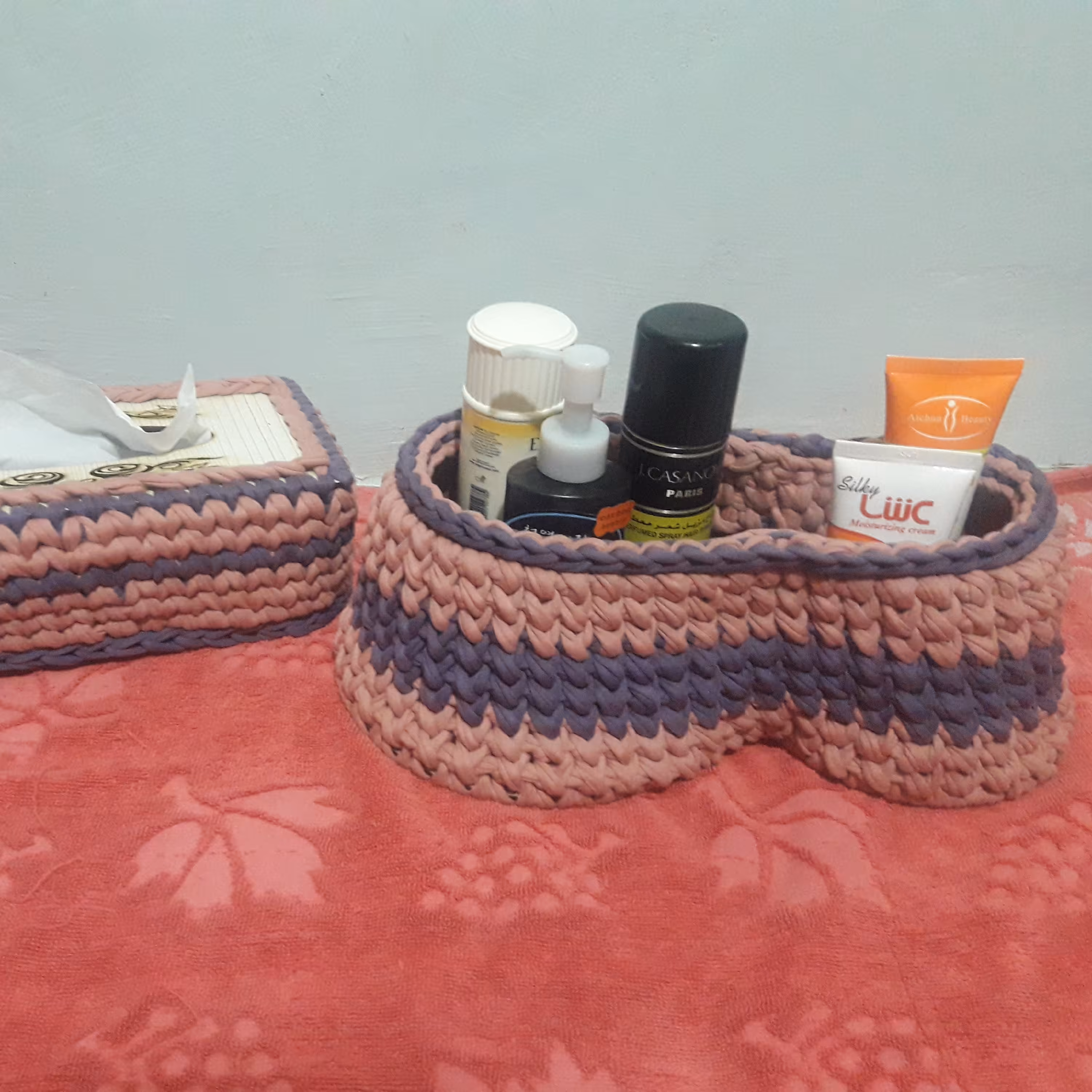 ست  نظم دهنده دوقلو  همراه با جادستمالی  تریکویی دو رنگ 