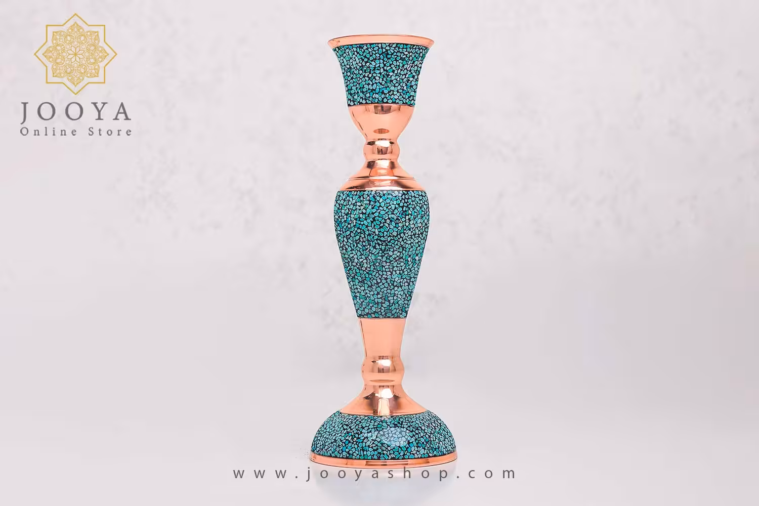 شمعدان فیروزه کوبی بزرگ آقاجانی