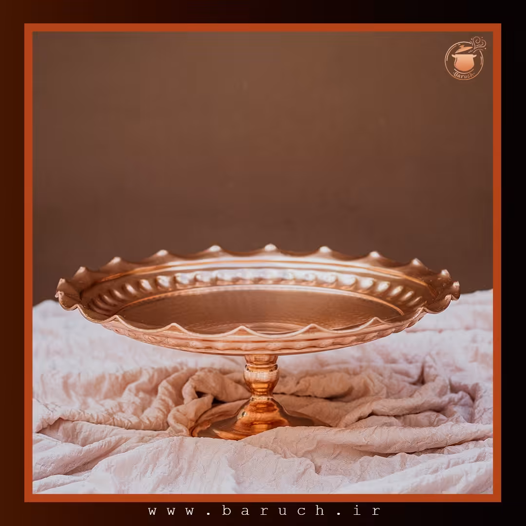 شیرینی خوری مسی طرح ماه نانو شده (چکش خورده)