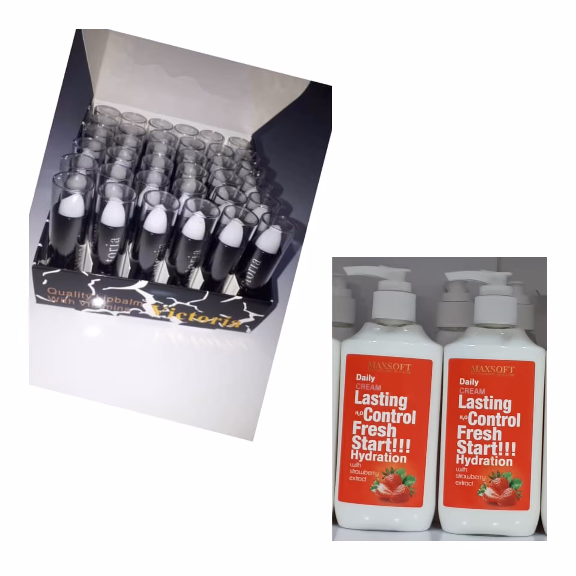 پک هدیه دار بالم لب ویکتوریا و یک عدد آبرسان مکس سافت توت فرنگی