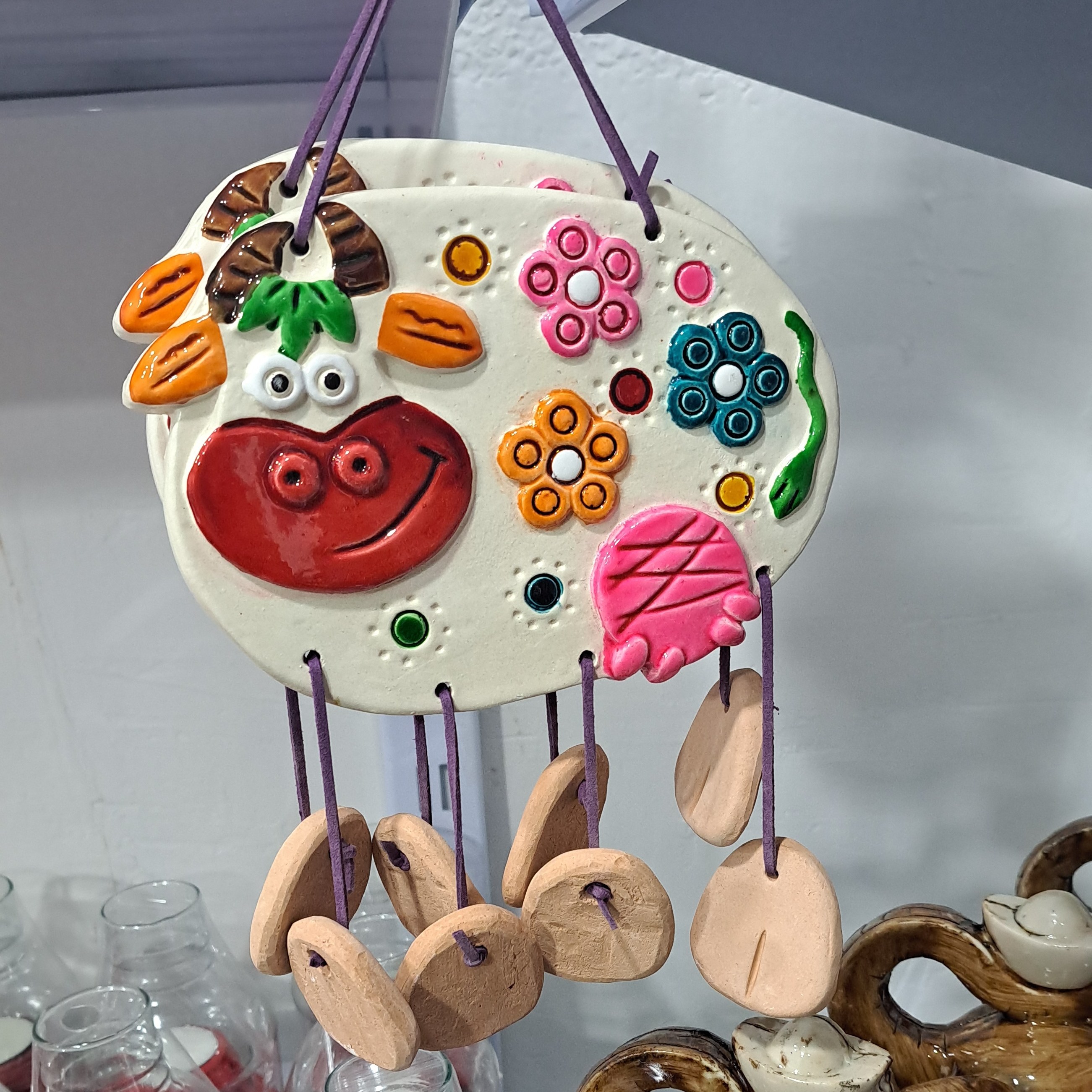 آویز سفالی گاو