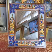 آیینه سایز متوسط خاتم و نقاشی سوار شکار 