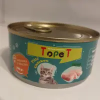 کنسرو پته گربه تاپ پت باطعم گوشت مرغ 200گرم(پسکرایه،هزینه ارسال بامشتری)