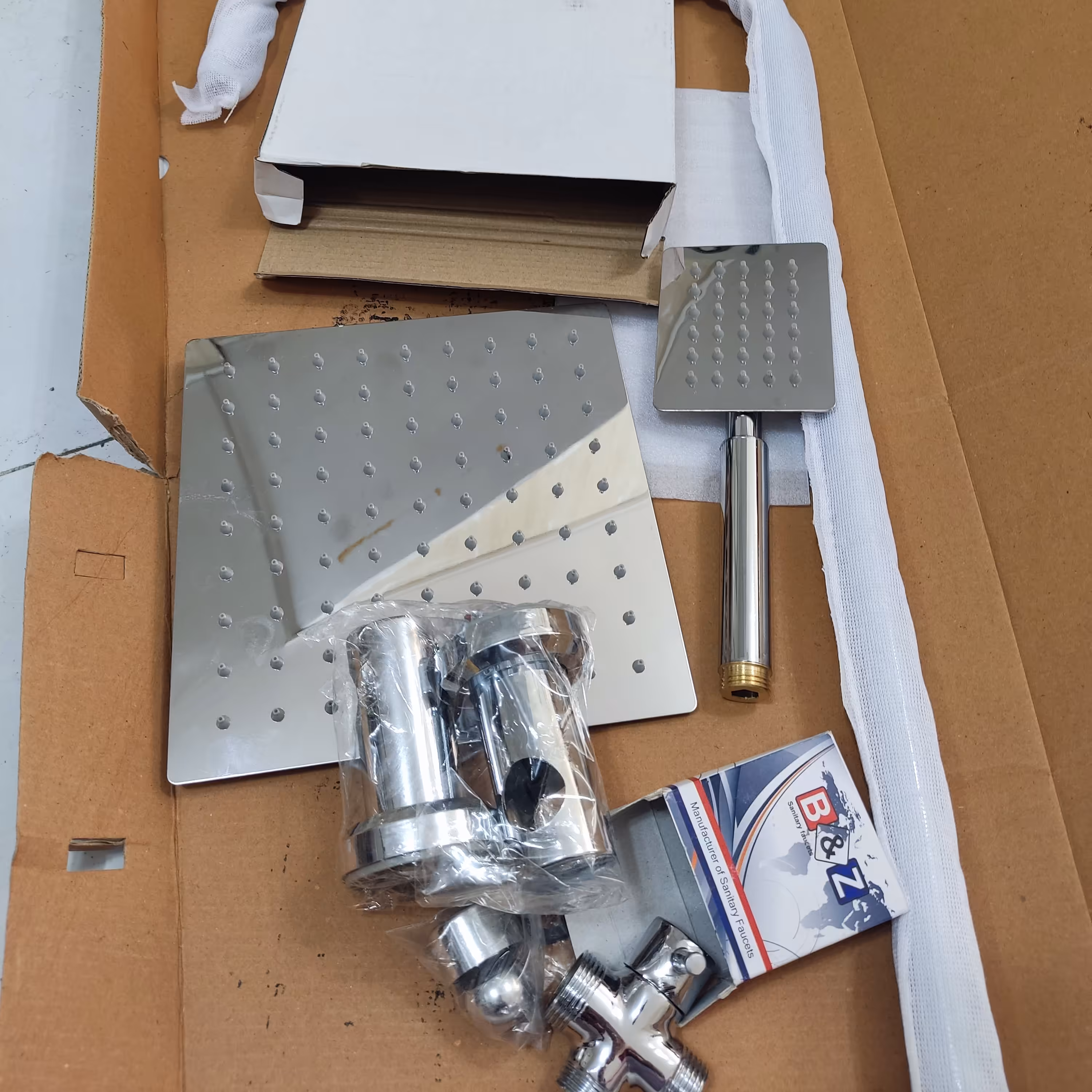 علم دوش یونیور ست دوکاره تمام استیل دوراهی برنجی کرم 