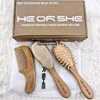 شانه برس چوبی هی اور شی 3 تکه HEORSHE