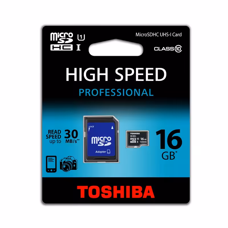 کارت حافظه با ظرفیت 16 گیگابایت توشیبا