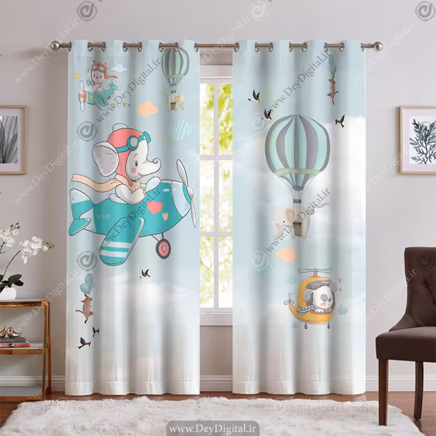 پرده پانچی طرح فیل PK-6038