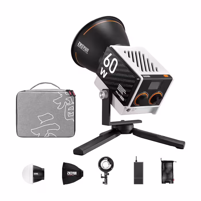 نور حرفه‌ای پرتابل ژیون مدل MOLUS G60 (کیت کومبو) دارای گارانتی