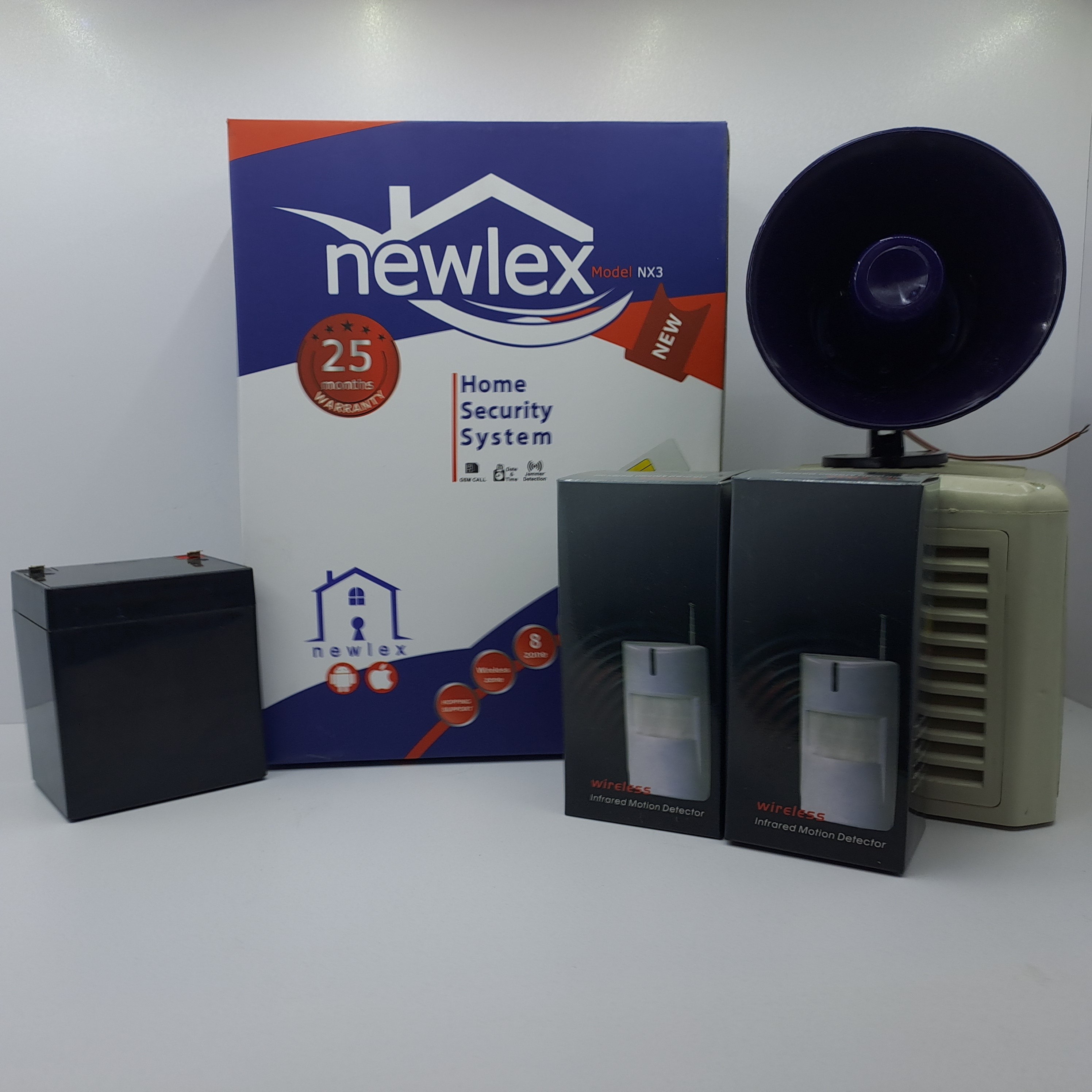 پک دزدگیر  سیم کارتی نیولکس به همراه چشمی دو عدد چشمی بی سیم fox کد 3014