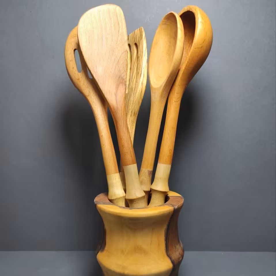 ست کفگیر ملاقه بند انگشتی استند بلند