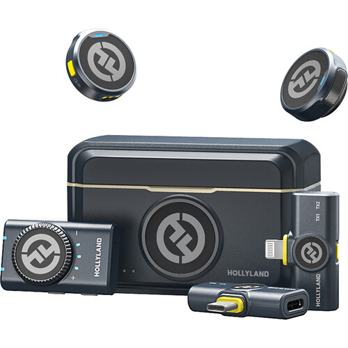 میکروفون یقه ای بی سیم Hollyland LARK M2 DUO 2 Person Wireless Combo Microphone