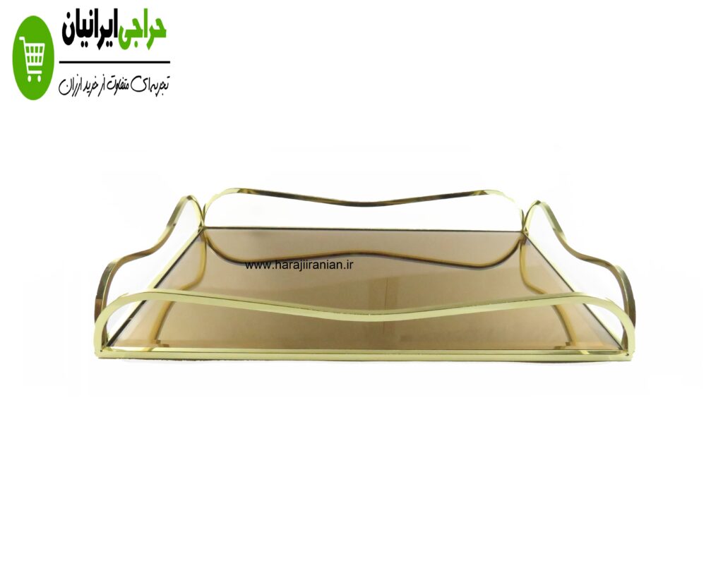 سینی چایی خوری آبکاری شده آینه ای C112