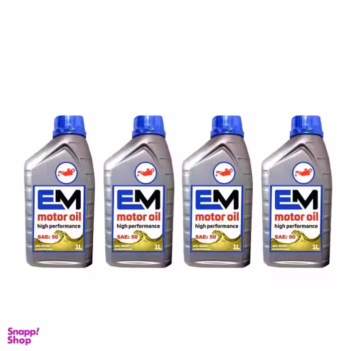 روغن موتور خودرو ای ام مدل SAE 50 حجم 1000 میلی لیتر بسته 4 عددی