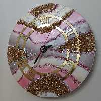 ساعت دیواری رزین طرح کریستال و ژئود قابل سفارش در رنگ دلخواه شما ارسال رایگان  قطر 40 سانت مناسب هدیه