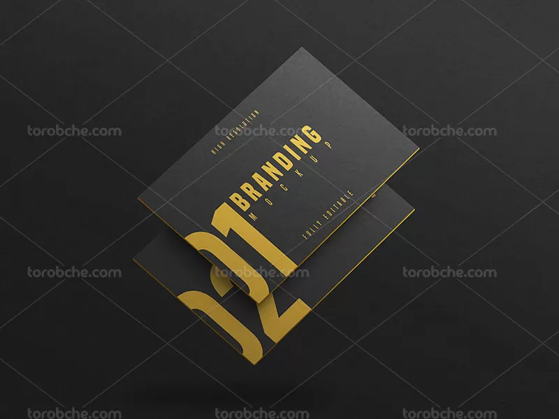 موکاپ لایه باز کارت ویزیت دو رو | گرافیک با طعم تربچه