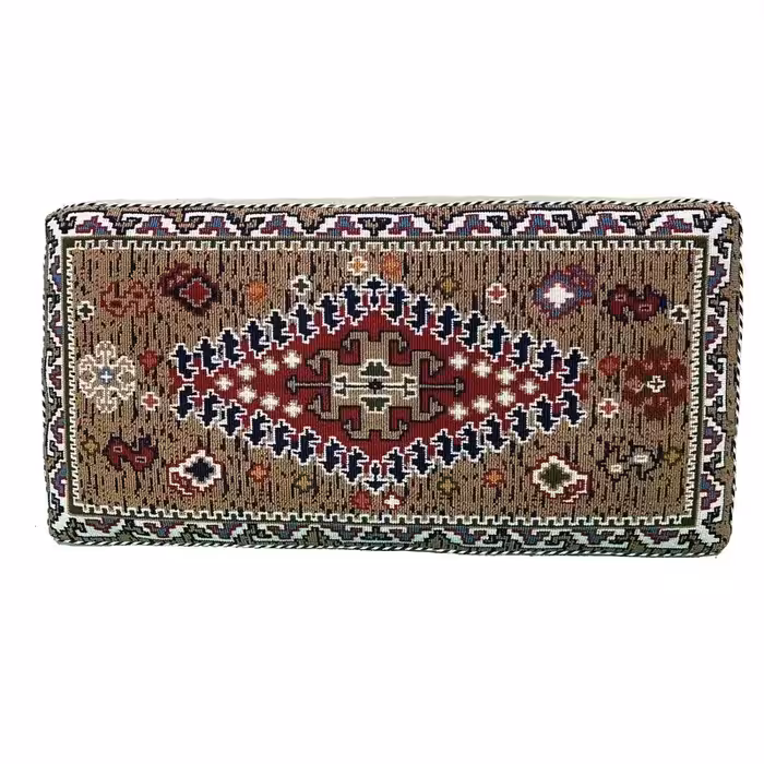 پشتی با رویه گلیم-طرح ارغوان بژ - بسته دو عددی - ارسال پس کرایه