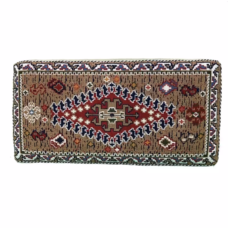 پشتی با رویه گلیم-طرح ارغوان بژ - بسته دو عددی - ارسال پس کرایه