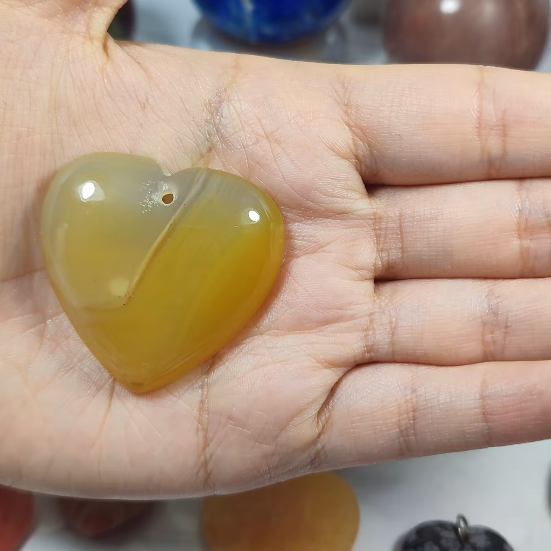 عقیق تراش قلبی زیبا