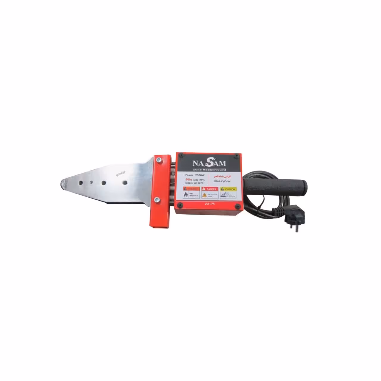 اتو لوله سبز مدل WI-6296 گوشه زن 2500 وات با جعبه و لوازم نسام NASAM