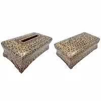 ست جعبه دستمال و جا قاشقی خاتم کاری اعلا مدل هفت شمسه