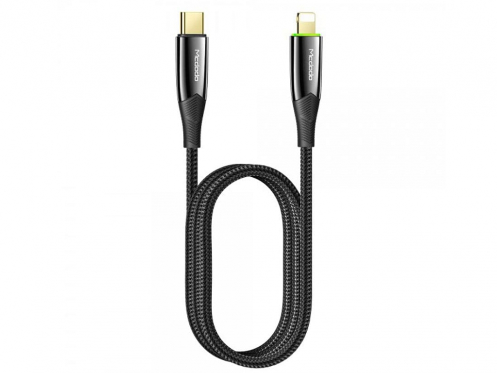 کابل شارژ سریع تایپ سی به لایتنینگ مک‌دودو Mcdodo Auto Power Off Type-C to Lightning PD Data Cable CA-8560  مشکی