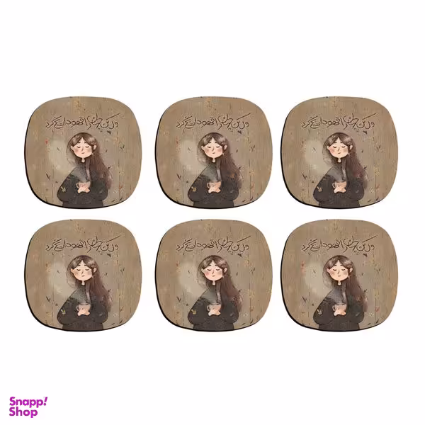 زیر لیوانی ترمه طراحان ایده مدل ول کن جهان را کد TRM190 بسته 6 عددی