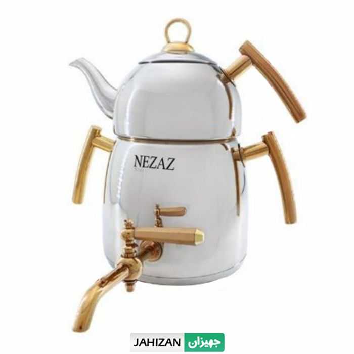 کتری قوری استیل براق نزاز کف چدن مدل 2705b