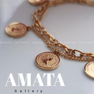 دستبند استیل الیزابت 2 ردیفه