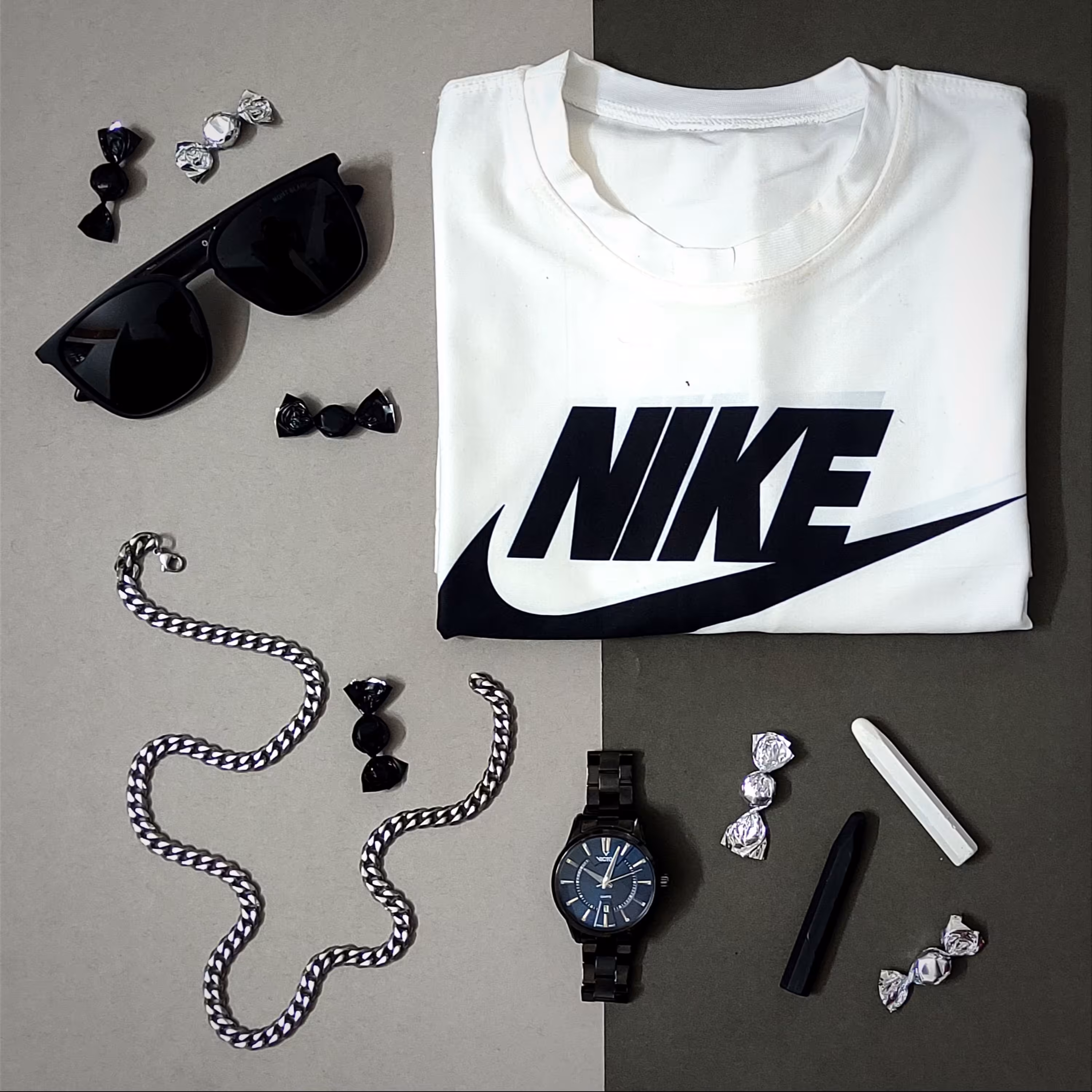 تیشرت  نایکی چاپی اسپان یقه گرد آستین کوتاه چاپ سابلیمیشن