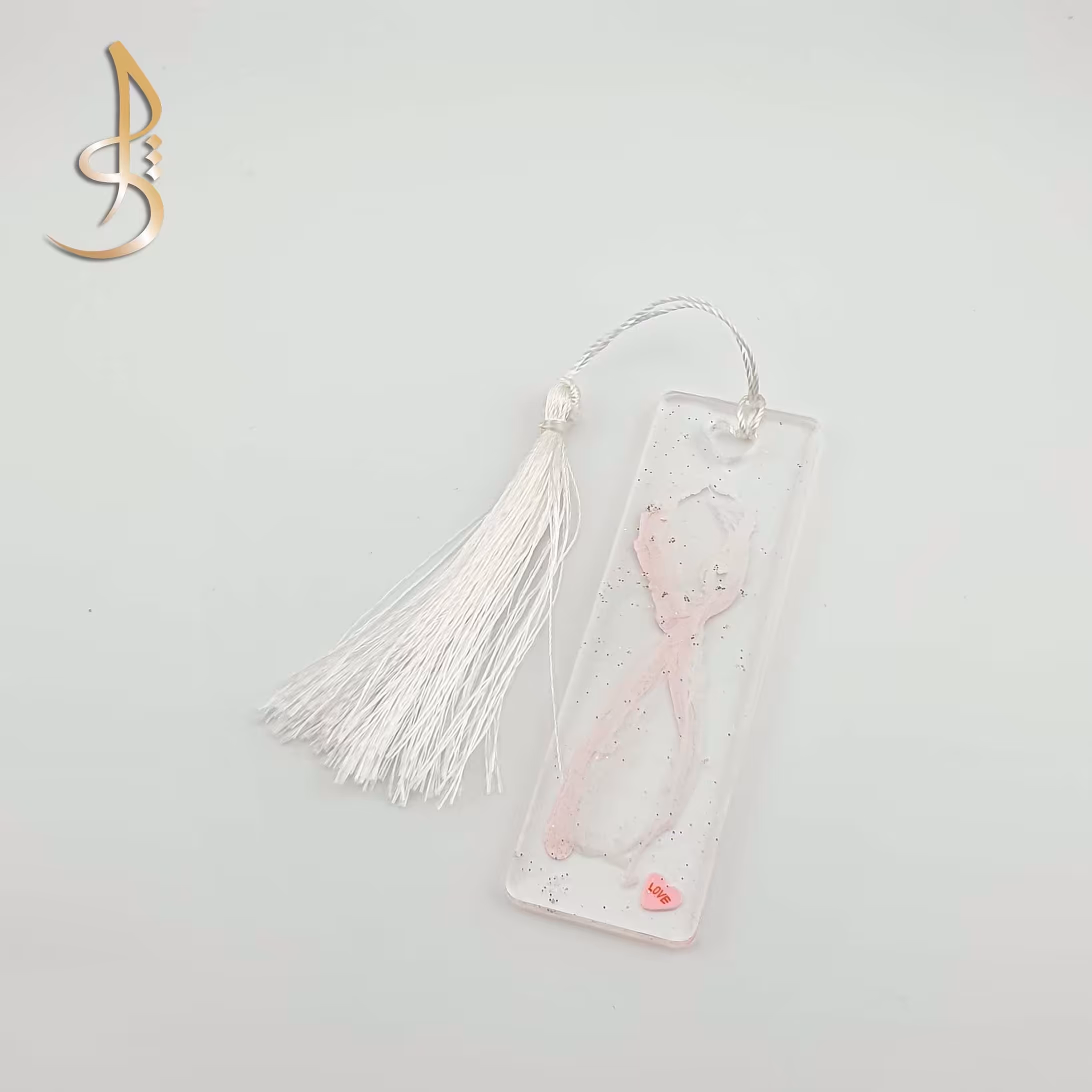 بوکمارک ( نشانگر کتاب ) رزینی 10 در 3  اتصال قلب فیمو قلب (کد 003)