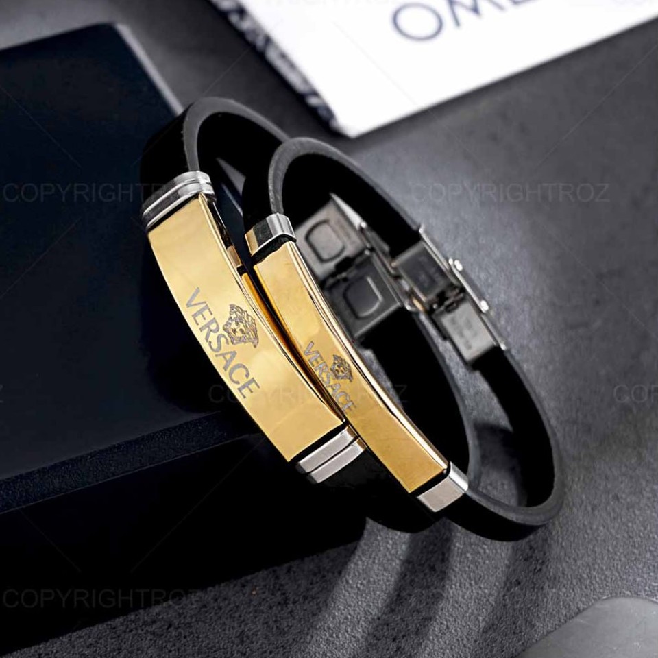 ست دستبند چرمی مردانه و زنانه طرح ورساچه مدل 1609 دارای جعبه کادویی