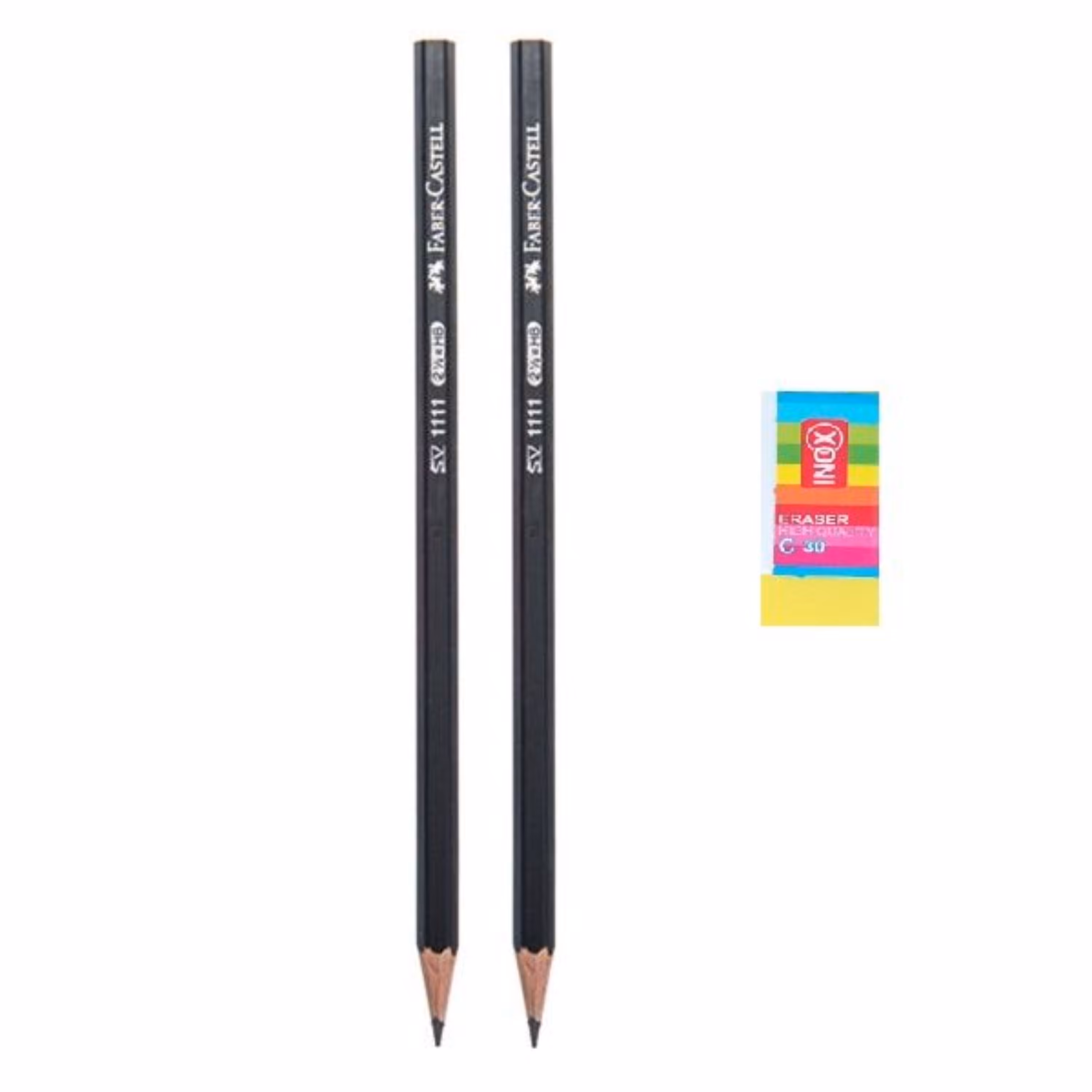 مداد مشکی کد 6 بسته 2 عددی به همراه پاک کن