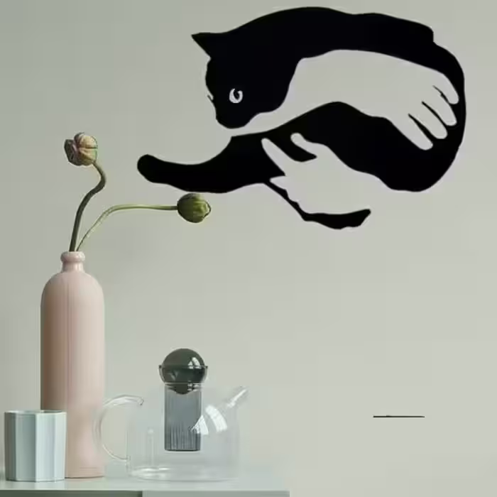 تابلو چوبی طرح گربه 