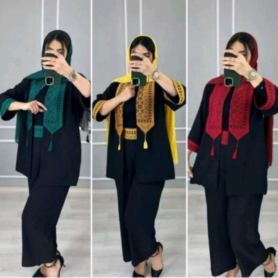 مانتو شلوار زنانه ابروبادی مدل سنتی 1271