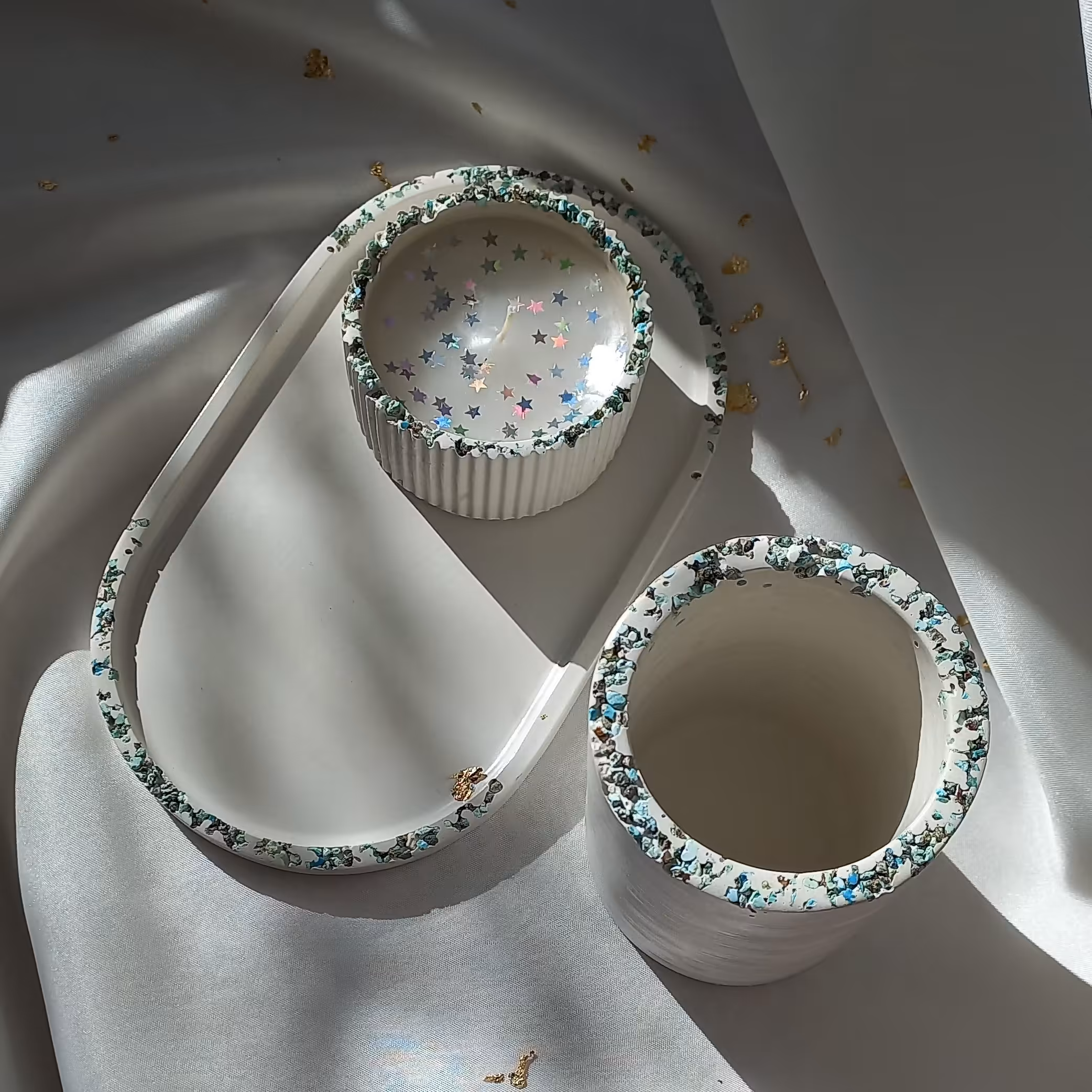 دکوری فیروزه   زیبا وچشمگیر  با شات شمع