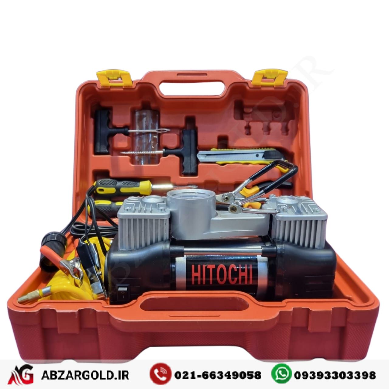 پمپ باد فندکی دو سیلندر با لوازم مدل HITOCHI