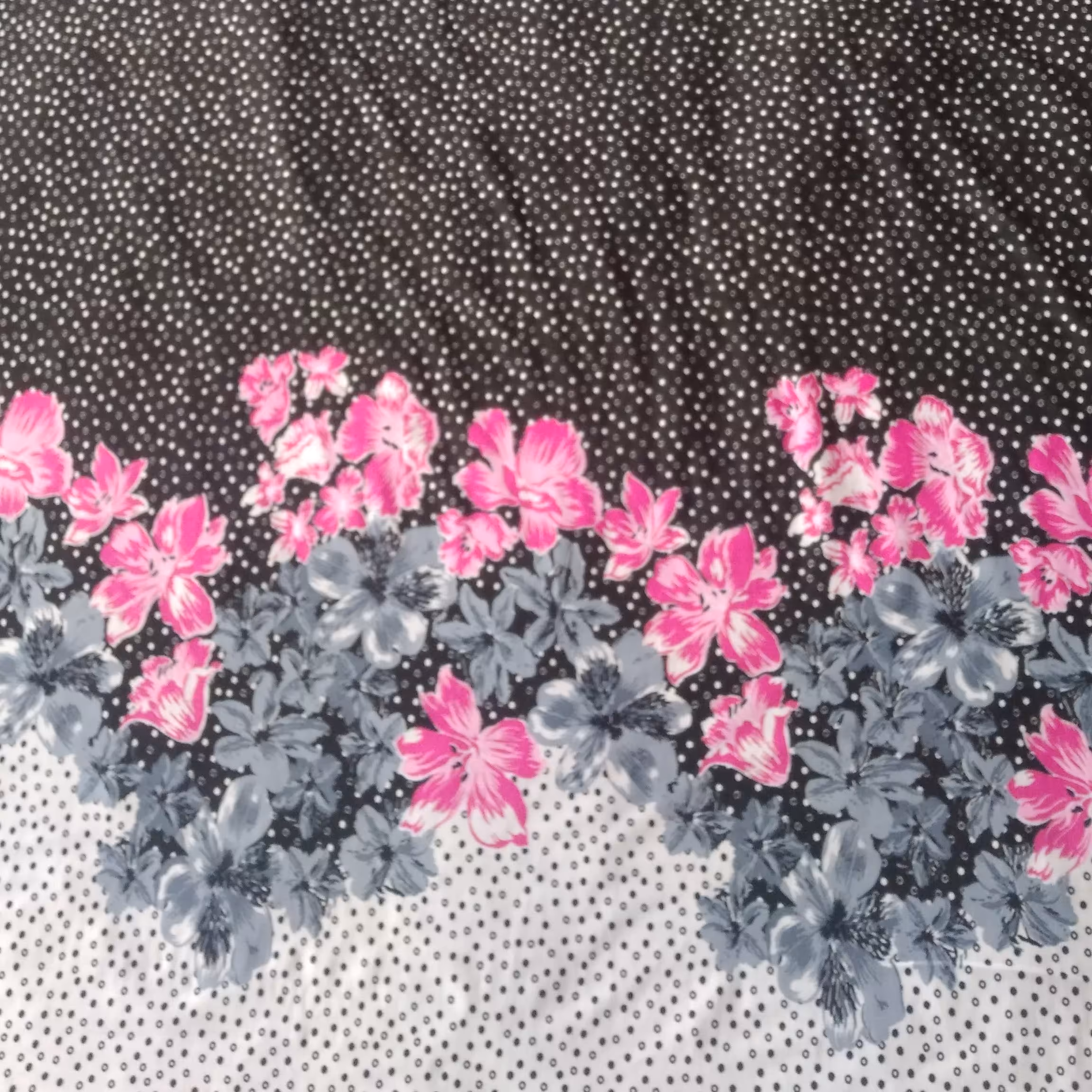 پارچه ریون گلدار مشکی