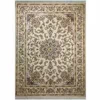 فرش ماشینی افرند 1200 شانه گل برجسته زمینه کرم کد 2234 (چهار متری)